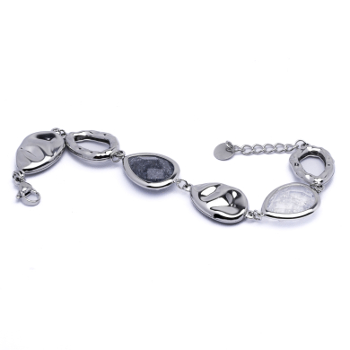 PULSERA ZO13942B Plateado Blanco Acero Inoxidabl -2B39