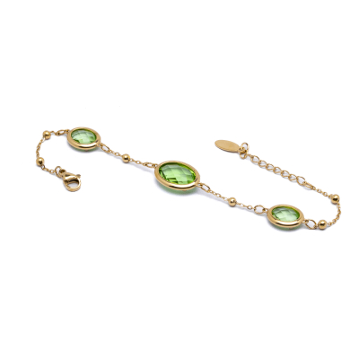 PULSERA ZO13491B Dorado Verde Acero Inoxidable -2B39