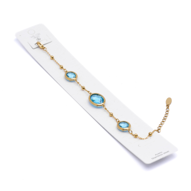 PULSERA ZO13491B Dorado Azul Acero Inoxidable -2B39