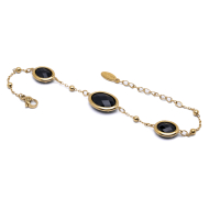 PULSERA ZO13491B Dorado Negro Acero Inoxidable -2B39