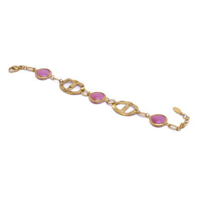 PULSERA ZO13488B Dorado Fuxia Acero Inoxidable -2B310