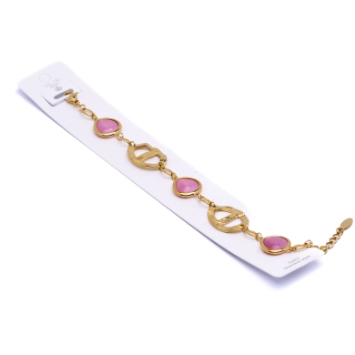 PULSERA ZO13488B Dorado Fuxia Acero Inoxidable -2B310