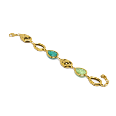 PULSERA ZO13942B Dorado Verde Acero Inoxidable -2B39