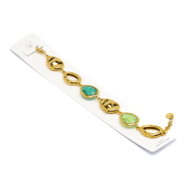 PULSERA ZO13942B Dorado Verde Acero Inoxidable -2B39