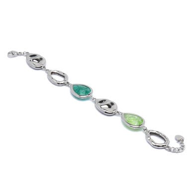 PULSERA ZO13942B Plateado Verde Acero Inoxidable -2B39