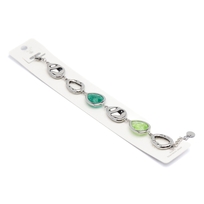 PULSERA ZO13942B Plateado Verde Acero Inoxidable -2B39