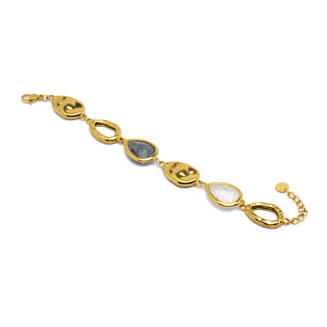 PULSERA ZO13942B Dorado Blanco Acero Inoxidable -2B39