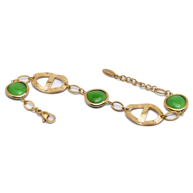 PULSERA ZO13488B Dorado Verde Acero Inoxidable -2B310