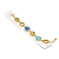 PULSERA ZO13942B Dorado Azul Acero Inoxidable -2B39