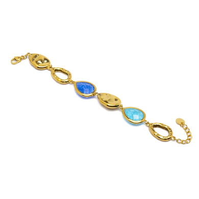 PULSERA ZO13942B Dorado Azul Acero Inoxidable -2B39