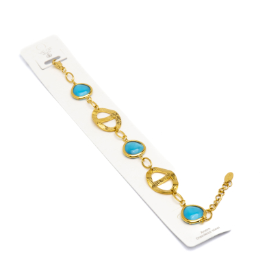PULSERA ZO13488B Dorado Azul Acero Inoxidable -2B310