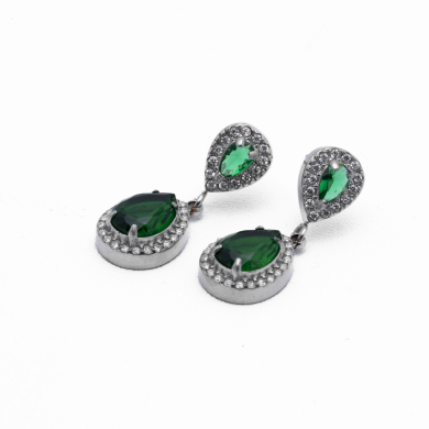 ARETES ZO13963E Plateado Verde Acero Inoxidable -G35