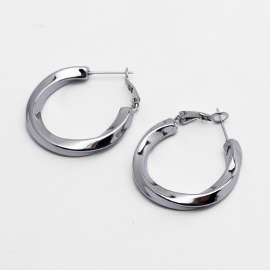 ARETES ZO14015E/30MM Plateado Acero Inoxidable -F310