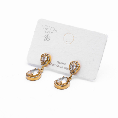 ARETES ZO13963E Plateado Blanco Acero Inoxidable -G35