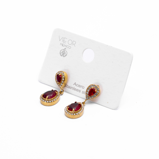 ARETES ZO13963E Dorado Rojo Acero Inoxidable -G35