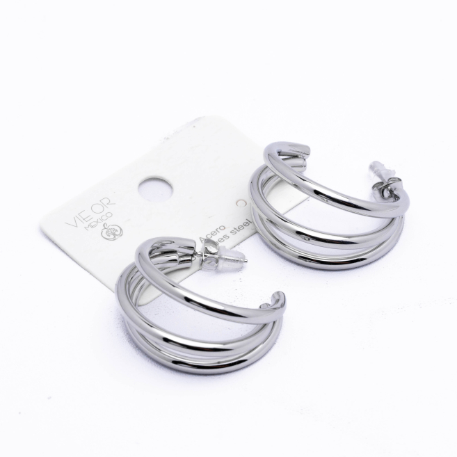 ARETES ZO10233E/30MM/350 Plateado Acero Inoxidable -F37