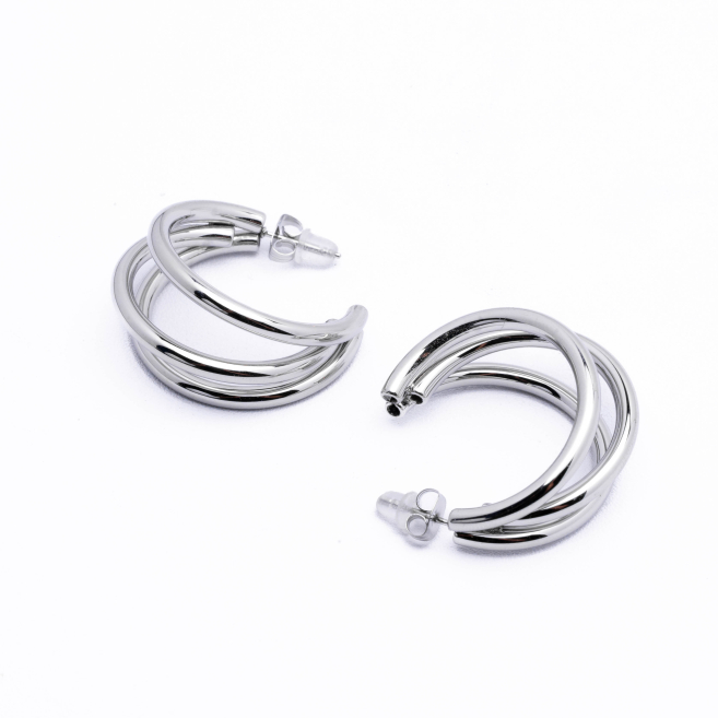 ARETES ZO10233E/30MM/350 Plateado Acero Inoxidable -F37