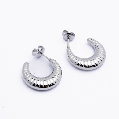 ARETES ZO14489E/20*17MM Plateado Acero Inoxidable -F26