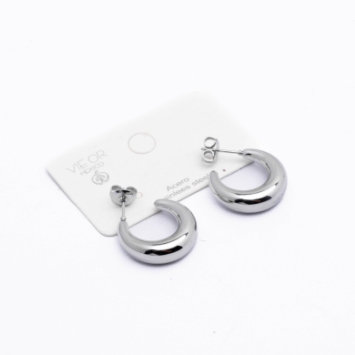 ARETES ZO14477E/25*25MM Plateado Acero Inoxidable -F25 F27