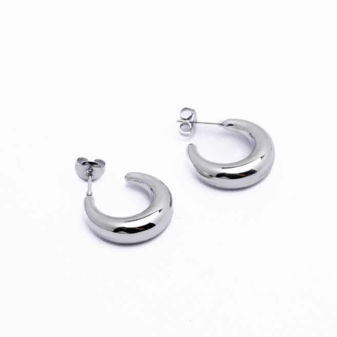 ARETES ZO14477E/25*25MM Plateado Acero Inoxidable -F25 F27