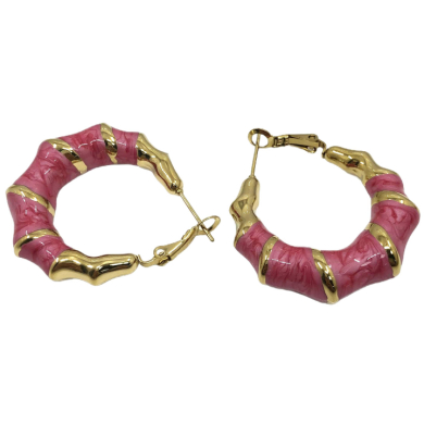 ARETES ZO13243E DORADO BLANCO Acero Inoxidable F55