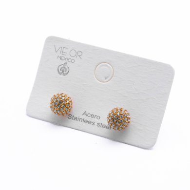 ARETES ZO12909E/8MM Dorado Acero Inoxidable -G31