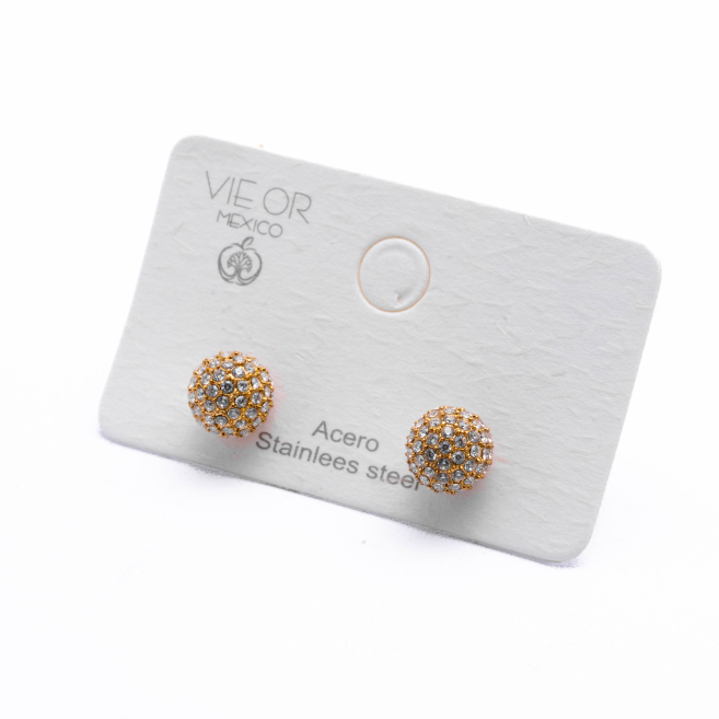 ARETES ZO12909E/8MM Dorado Acero Inoxidable -G31