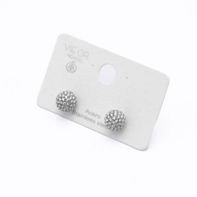 ARETES ZO12909E/8MM Plateado Acero Inoxidable -G31