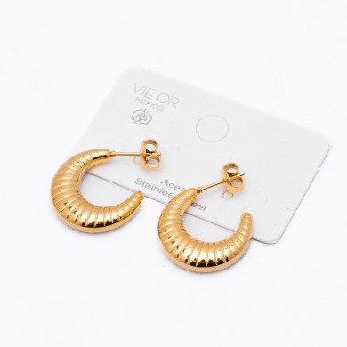 ARETES ZO14489E/20*17MM Dorado Acero Inoxidable -F26