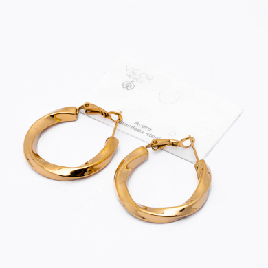 ARETES ZO14015E/30MM Dorado Acero Inoxidable -F310