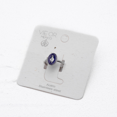 ANILLO ZO13348R Plateado Morado Acero Inoxidable -A28