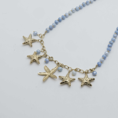 COLLAR Y00439 AZUL Acero Inoxidable