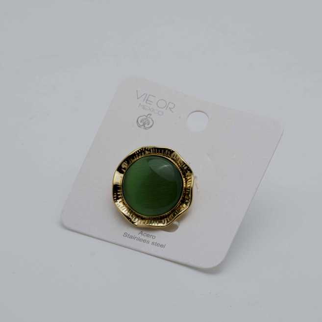 ANILLO Y00163 Verde Acero  Inoxidable -2A45 1 1 2A55