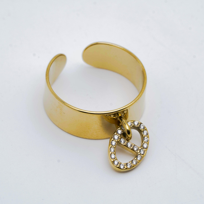 ANILLO Y00402 DORADO Acero Inoxidable A16