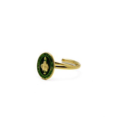 ANILLO ZO13348R Dorado Verde Acero Inoxidable -A28