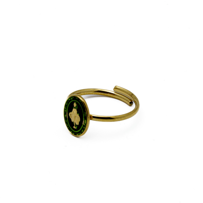 ANILLO ZO13348R Dorado Verde Acero Inoxidable -A28