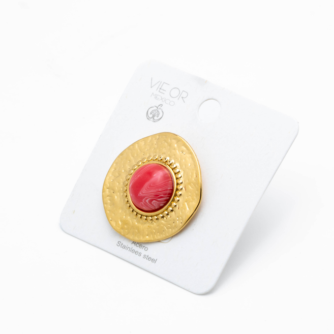 ANILLO Y00502 FUXIA Acero Inoxidable 2A45