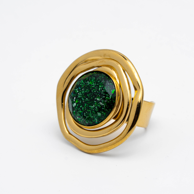 ANILLO Y00536 VERDE Acero Inoxidable 2A14