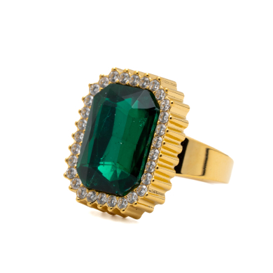 ANILLO ZO14074R DORADO VERDE Acero Inoxidable A13