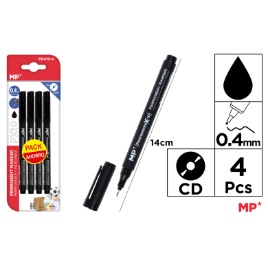 MARCADOR CD PUNTA FINA 4UDS - F15