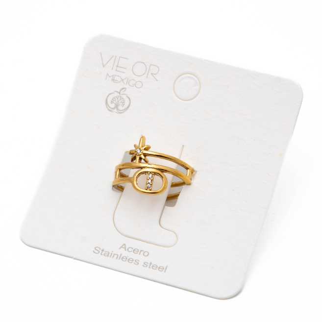 ANILLO ZO15323R DORADO Acero Inoxidable A12