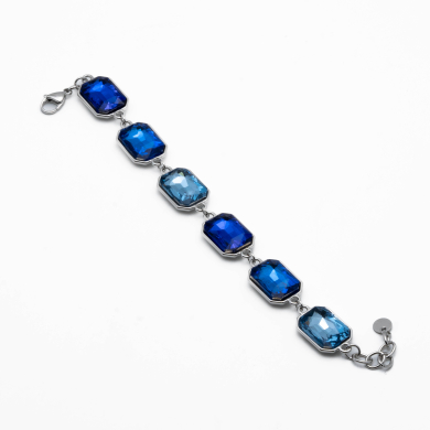 PULSERA ZO13849B PLATEADO AZUL Acero Inxidable 2B56