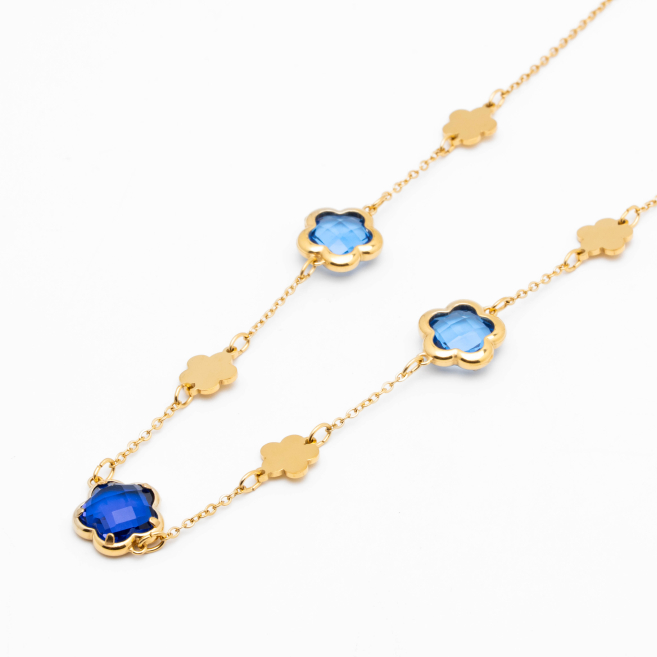 COLLAR ZO14519N/10MM/40+5CM DORADO AZULON Acero Inxidable E59