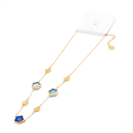 COLLAR ZO14519N/10MM/40+5CM DORADO AZULON Acero Inxidable E59