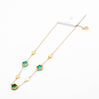 COLLAR ZO14519N/10MM/40+5CM DORADO VERDE Acero Inxidable E59