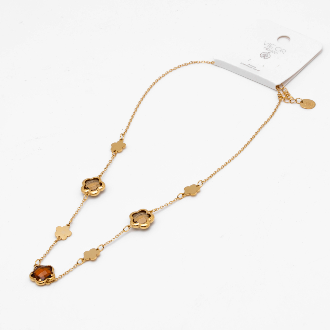 COLLAR ZO14519N/10MM/40+5CM DORADO MARRON Acero Inxidable E59