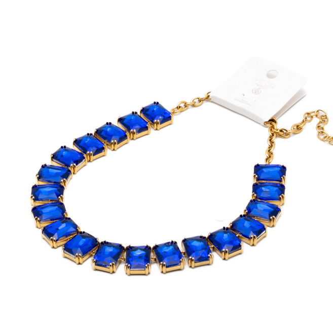 COLLAR ZO13543N DORADO AZULON Acero Inxidable E47