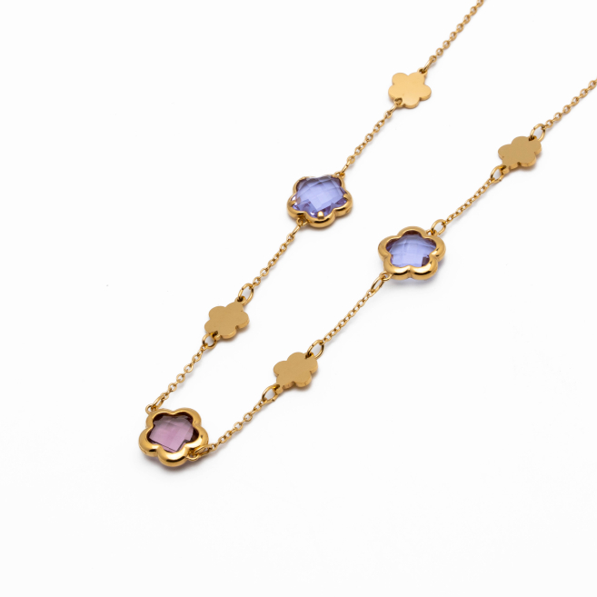 COLLAR ZO14519N/10MM/40+5CM DORADO MORADO Acero Inxidable E59