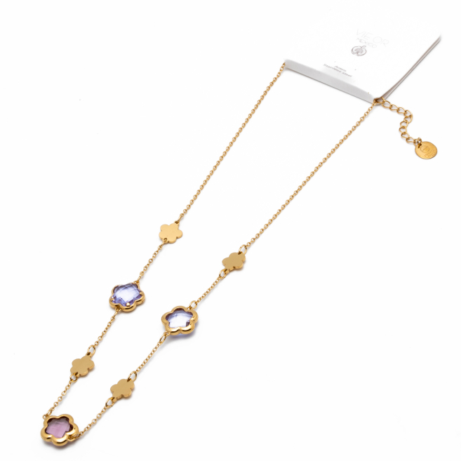 COLLAR ZO14519N/10MM/40+5CM DORADO MORADO Acero Inxidable E59