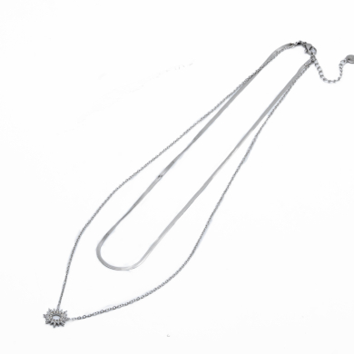 COLLAR ZO13856N Plateado Acero Inoxidable -2D47